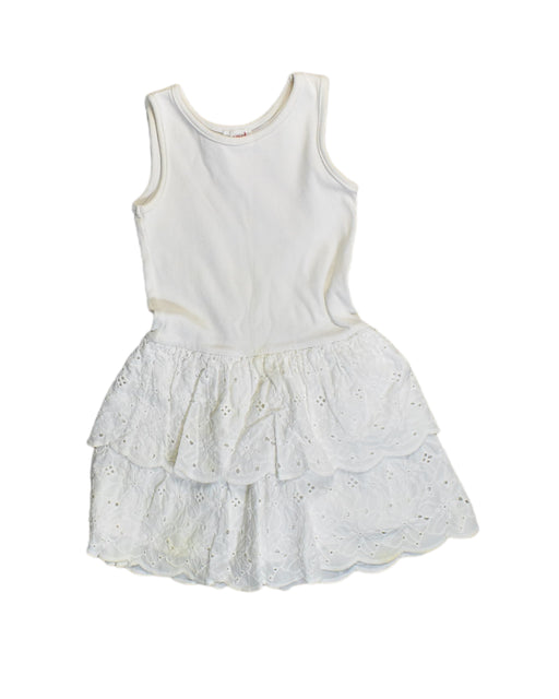 A White Sleeveless Dresses from Seed in size 5T for girl. (Front View)