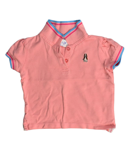 A Pink Short Sleeve Polos from Hush Puppies in size 2T for girl. (Front View)