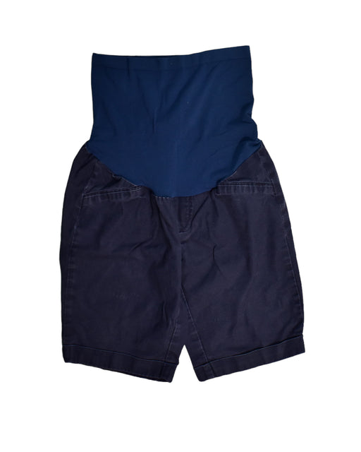 A Blue Shorts from A Pea in the Pod in size XS for maternity. (Front View)
