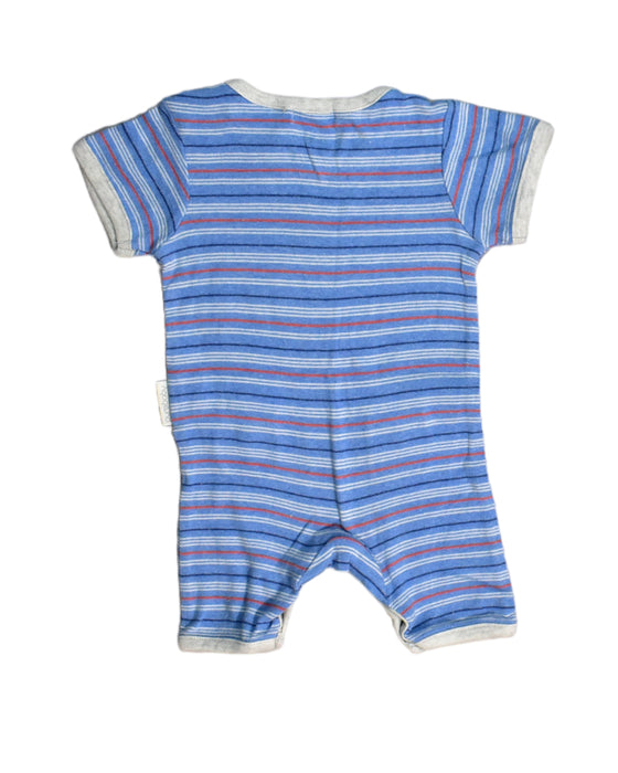 A Blue Rompers from Purebaby in size 0-3M for boy. (Back View)