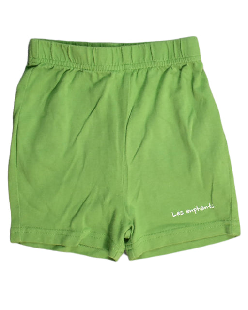 A Green Shorts from Les Enphants in size 6-12M for boy. (Front View)