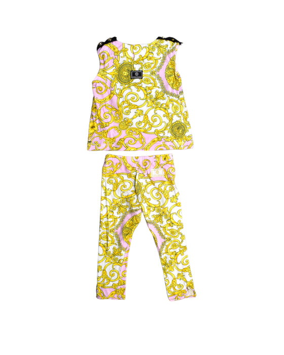 A Pink Pyjama Sets from Young Versace in size 3T for girl. (Back View)