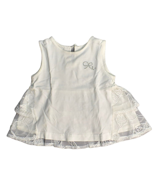 A White Sleeveless Tops from Hakka in size 2T for girl. (Front View)