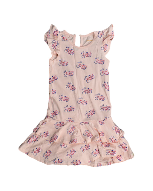 A Pink Sleeveless Dresses from Le Petit Society in size 5T for girl. (Front View)