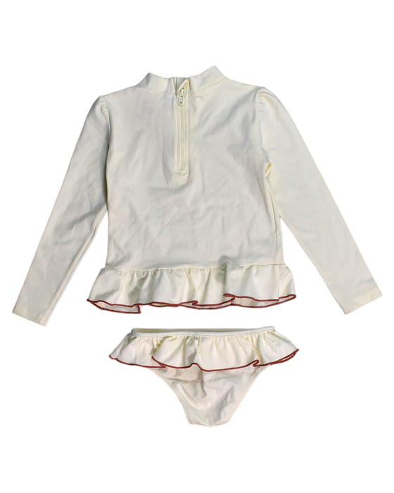 A White Swim Sets from Folpetto in size 2T for girl. (Back View)