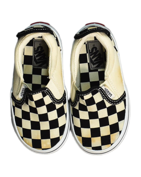 A Ivory Slip Ons from Vans in size 4T for boy. (Back View)