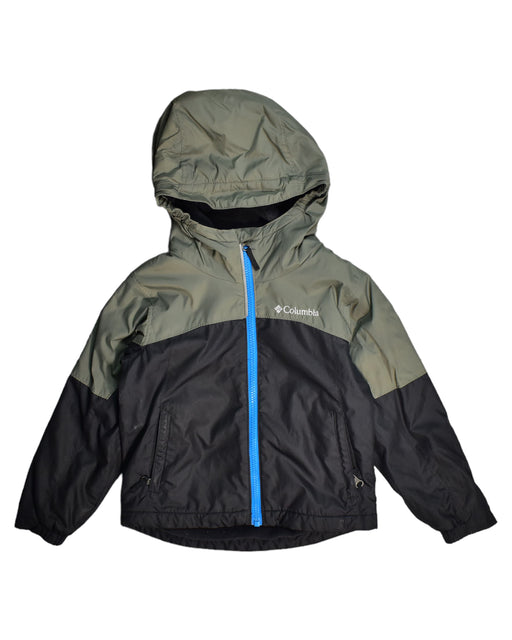A Green Lightweight Jackets from Columbia in size 5T for boy. (Front View)