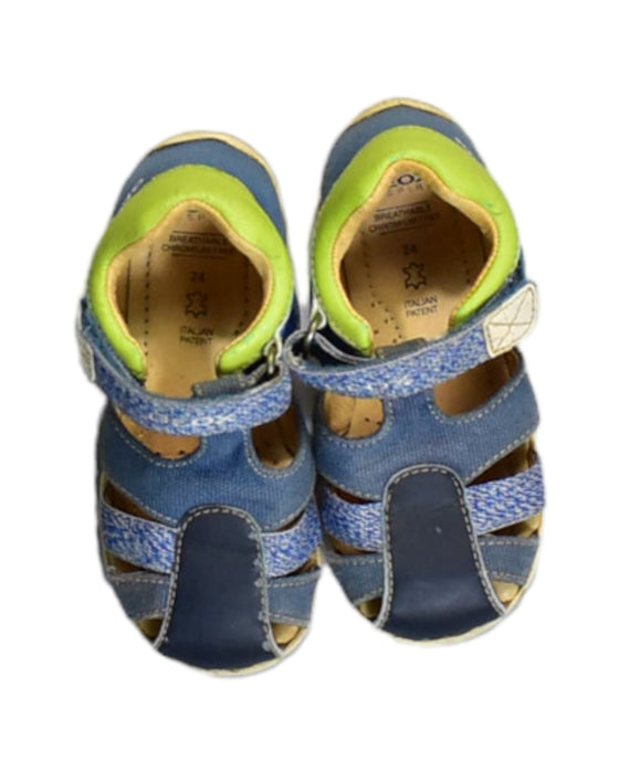 A Blue Sandals from Geox in size 3T for boy. (Back View)