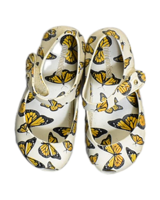 A White Flats from Mini Melissa in size 3T for girl. (Back View)