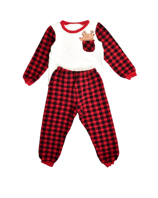 A Red Pyjama Sets from Organic Mom in size 5T for neutral. (Front View)