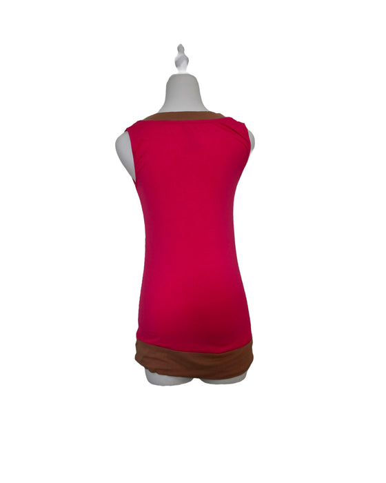 A Pink Sleeveless Tops from Spring in size S for maternity. (Back View)