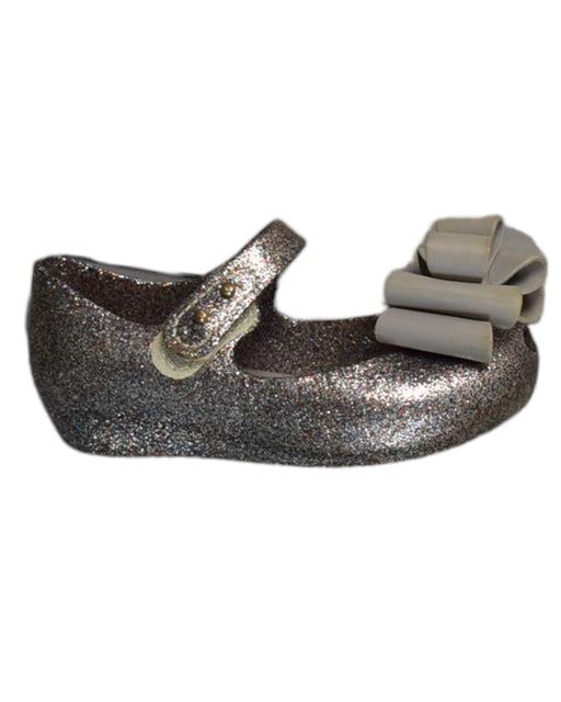A Silver Flats from Mini Melissa in size 3T for girl. (Front View)
