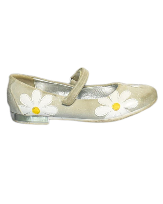 A Grey Flats from Monnalisa in size 7Y for girl. (Front View)