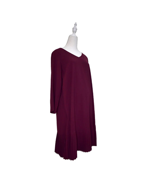 A Burgundy Long Sleeve Dresses from Bove in size L for maternity. (Front View)