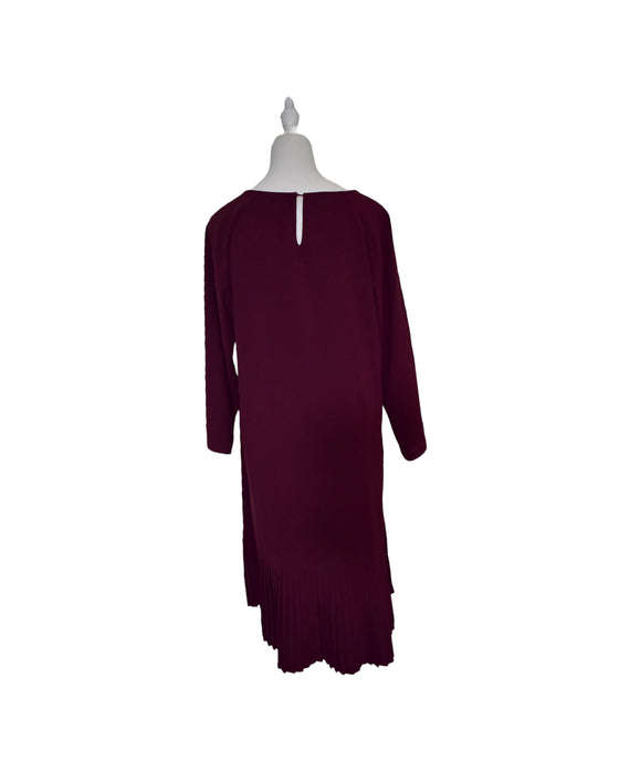 A Burgundy Long Sleeve Dresses from Bove in size L for maternity. (Back View)