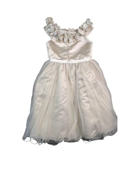 A White Sleeveless Dresses from Joan Calabrese in size 6T for girl. (Back View)