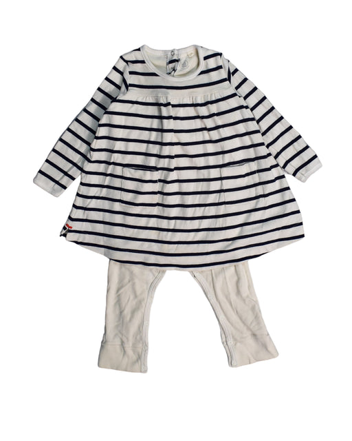 A White Jumpsuits from Petit Bateau in size 12-18M for girl. (Front View)