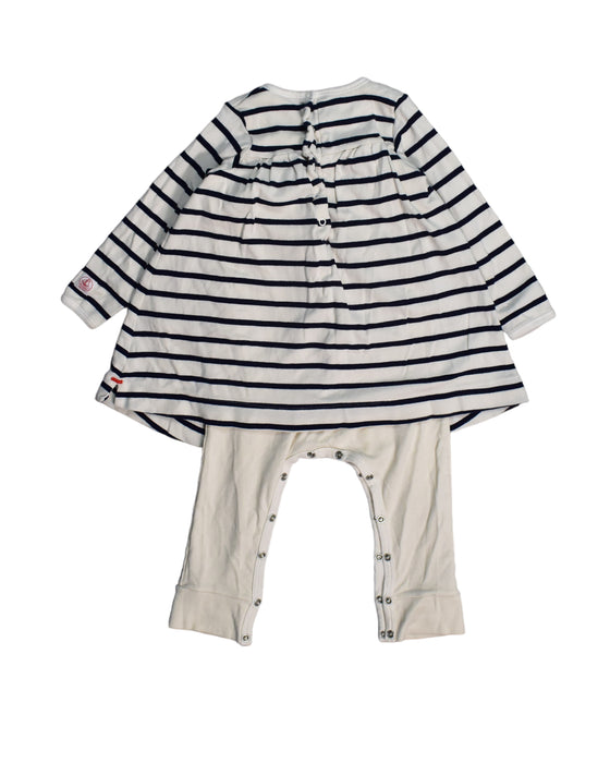 A White Jumpsuits from Petit Bateau in size 12-18M for girl. (Back View)