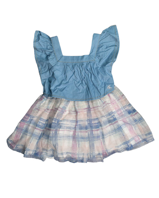A Blue Sleeveless Dresses from Calvin Klein in size 2T for girl. (Front View)