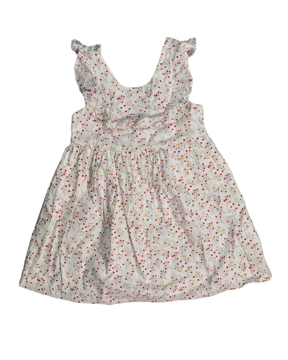 A White Sleeveless Dresses from Purebaby in size 3T for girl. (Front View)