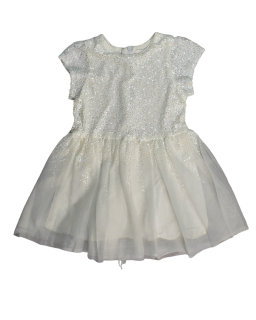 A White Short Sleeve Dresses from Seed in size 6T for girl. (Front View)