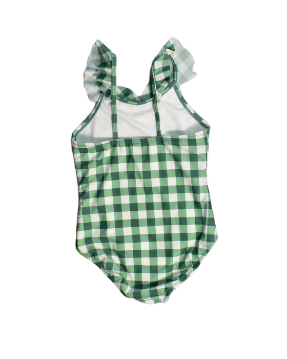 A Green Swimsuits from Cat & Jack in size 7Y for girl. (Back View)