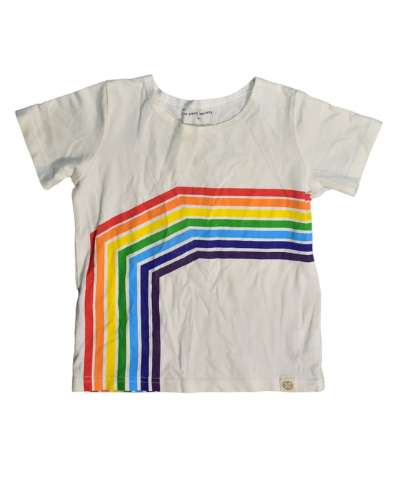 A White T Shirts from Le Petit Society in size 3T for boy. (Front View)