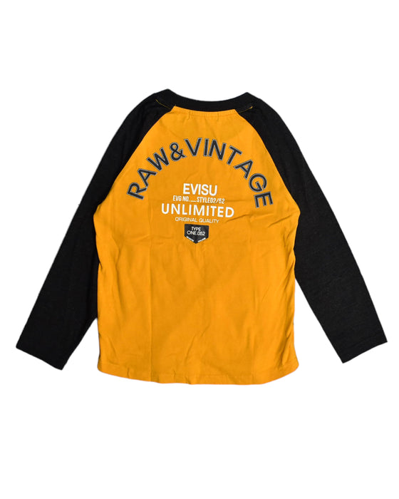 A Yellow Long Sleeve Tops from Evisu in size 6T for boy. (Back View)