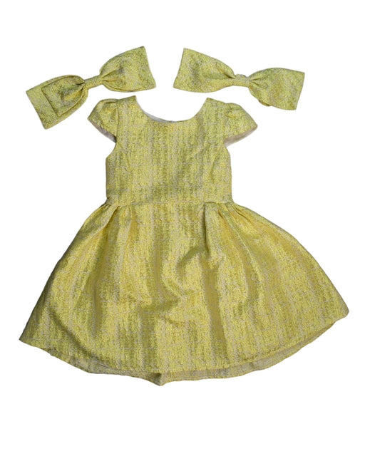 A Gold Short Sleeve Dresses from Bloom in size 6T for girl. (Front View)
