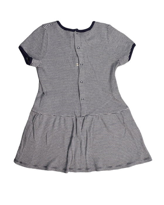 A Grey Short Sleeve Dresses from Petit Bateau in size 3T for girl. (Back View)