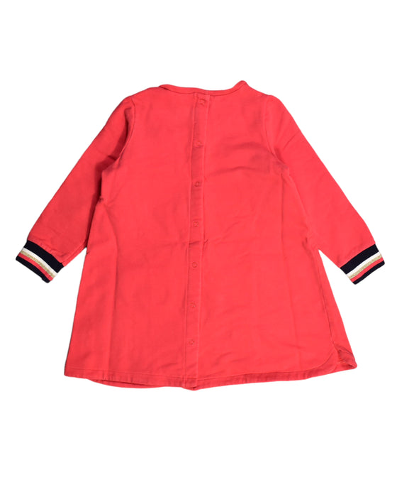 A Pink Long Sleeve Dresses from Petit Bateau in size 3T for girl. (Back View)
