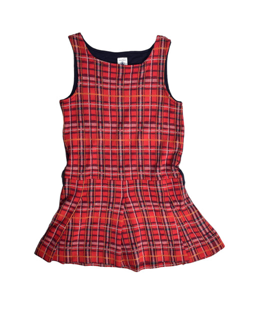 A Red Sleeveless Dresses from Petit Bateau in size 4T for girl. (Front View)