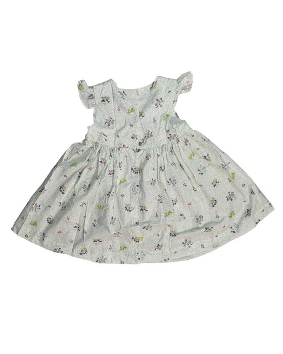 A Green Short Sleeve Dresses from Petit Bateau in size 3T for girl. (Back View)