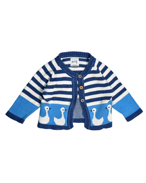 A Blue Cardigans from Kite in size 6-12M for boy. (Front View)