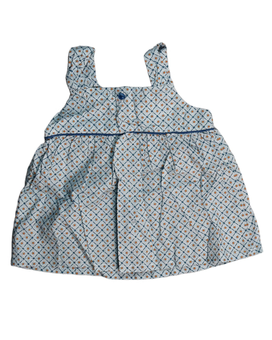 A Blue Sleeveless Dresses from Happyology in size 6-12M for girl. (Back View)
