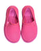 A Pink Slip Ons from Crocs in size 4T for girl. (Back View)