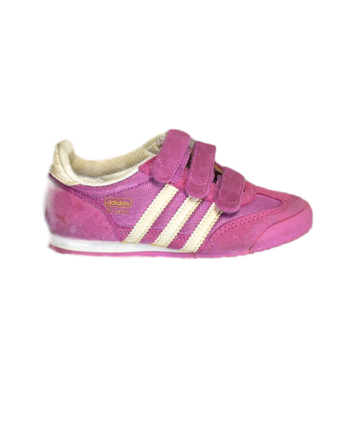 A Purple Sneakers from Adidas in size 4T for girl. (Front View)