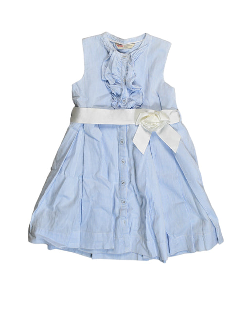 A Blue Sleeveless Dresses from PONEY in size 3T for girl. (Front View)