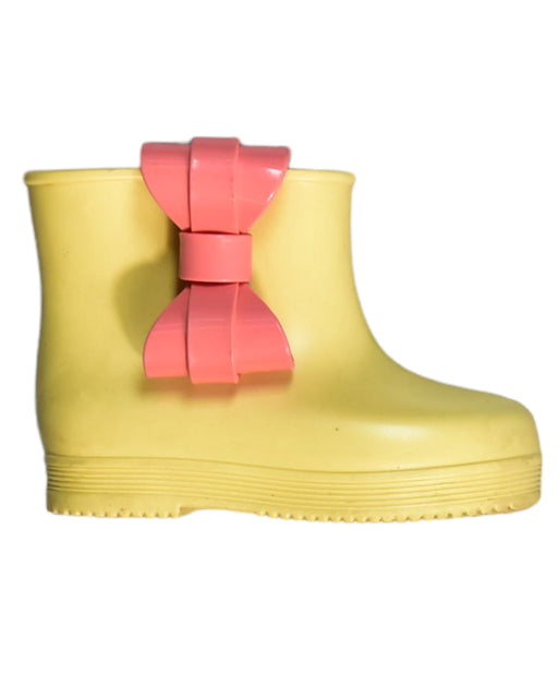 A Yellow Rain Boots from Mini Melissa in size 12-18M for girl. (Front View)