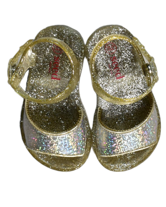 A Gold Sandals from Seed in size 12-18M for girl. (Back View)