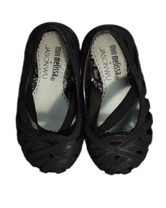 A Black Flats from Mini Melissa Jason Wu in size 12-18M for girl. (Back View)