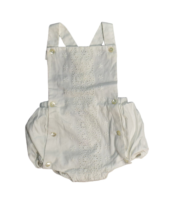 A White Overall Shorts from Jacadi in size 0-3M for neutral. (Front View)