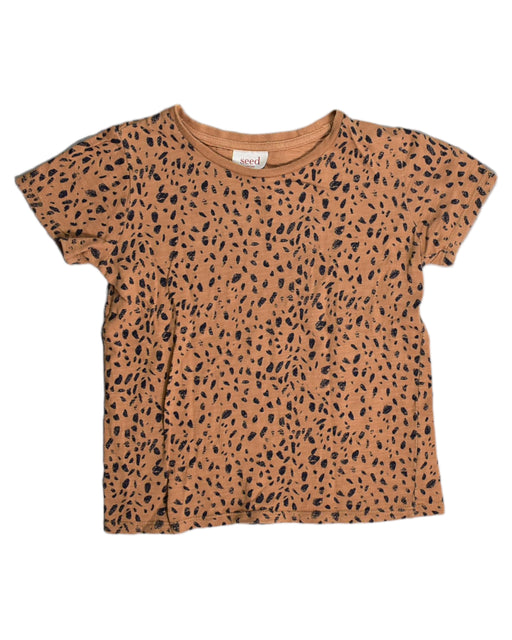 A Brown T Shirts from Seed in size 5T for girl. (Front View)
