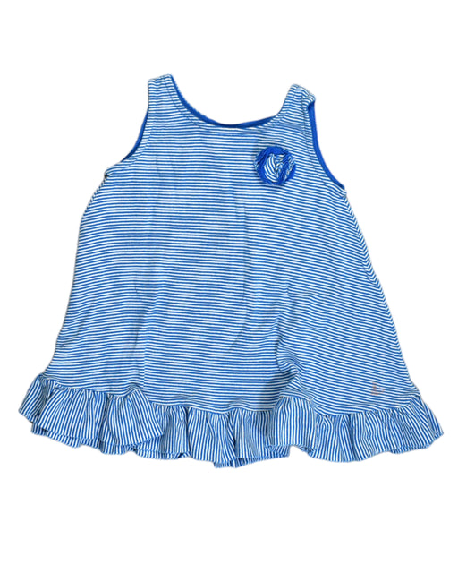 A Blue Sleeveless Dresses from Petit Bateau in size 6-12M for girl. (Front View)