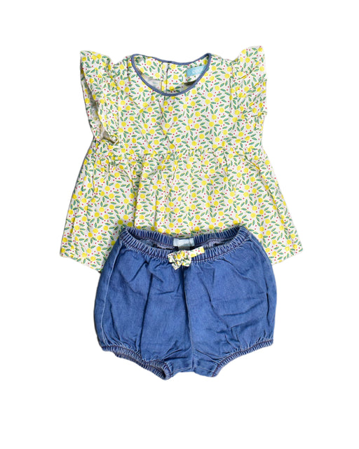 A Yellow Shorts Sets from Obaibi - Okaidi in size 6-12M for girl. (Front View)