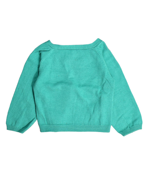A Teal Cardigans from Jacadi in size 12-18M for girl. (Back View)
