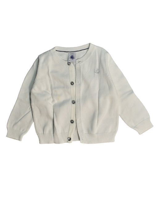 A White Cardigans from Petit Bateau in size 12-18M for girl. (Front View)