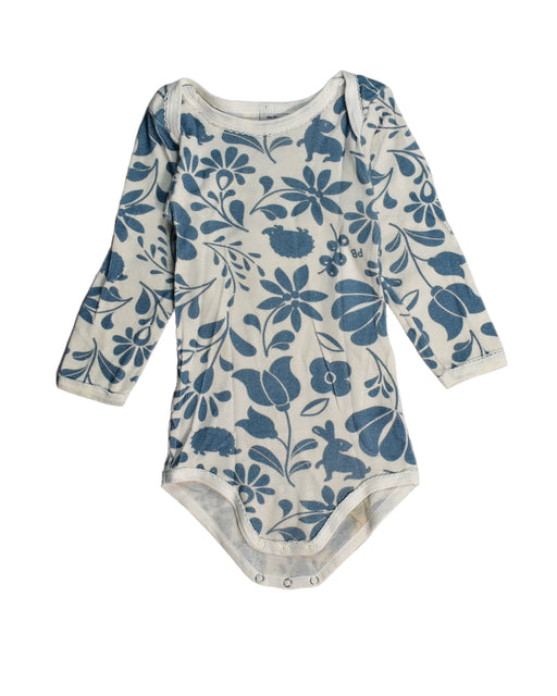 A Blue Bodysuits from Petit Bateau in size 12-18M for girl. (Front View)