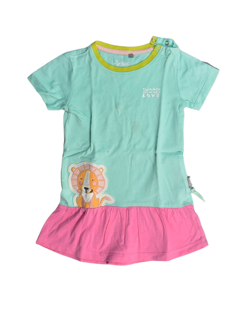 A Blue Short Sleeve Dresses from Sigikid in size 12-18M for girl. (Front View)