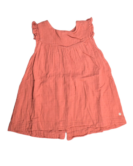 A Orange Sleeveless Dresses from Petit Bateau in size 12-18M for girl. (Front View)